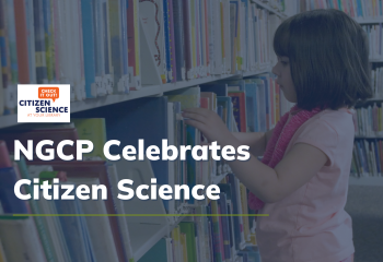 NGCP Celebrates Citizen Science - girl looking at books in a library